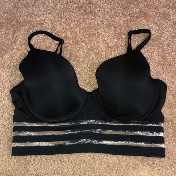 Victoria's Secret Other - Victoria’s Secret T-shirt Demi Women’s Black Sheer Striped Padded Bra size 32D